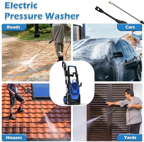 Pressure Washer -5000PSI Power Washer 500ML Foam Canno with Pressure Washers 4 Quick Connect Nozzles for Cars Patios Driveway