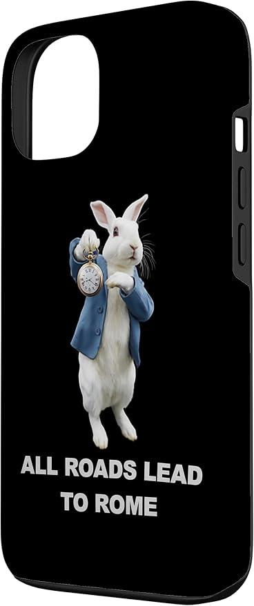 Funny AI Rabbit Meme Tshirt - All Roads Lead to Rome Humor Case for iPhone 13