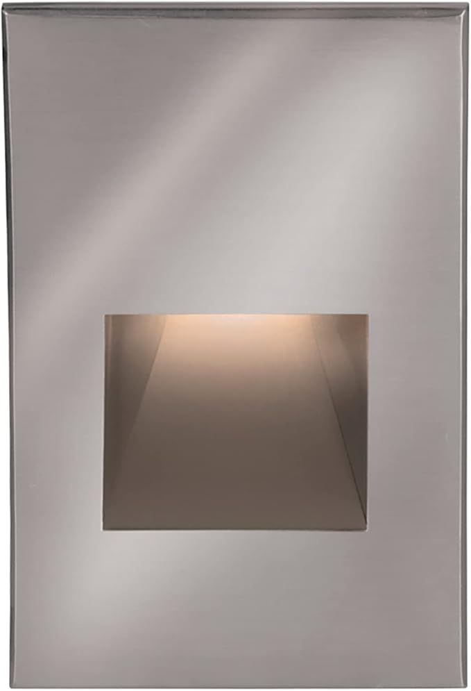 WAC Landscape Lighting, LEDme 120V LED Vertical Indoor and Outdoor Step and Wall Light 2700K Built-in LED in Stainless Steel