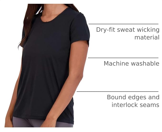 5 Pack Women's Dry Fit Short Sleeve Athletic Gym Workout Running Tops | Available in Plus Size, Exercise, Sports, Fitness, Quick Dry, Cooling, Moisture Wicking, Loose Basic Tees, Yoga, Pilates