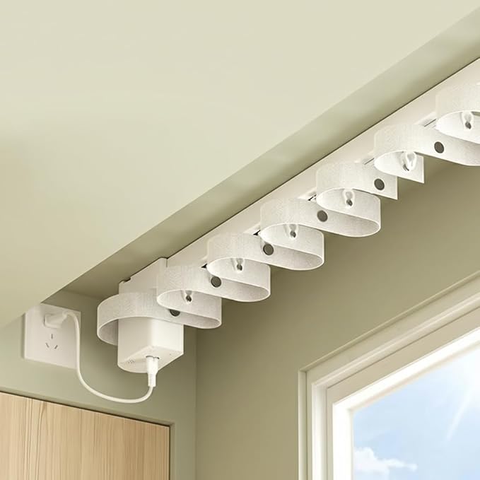 Mini RS485 Smart Curtain System, Pre-Assembled S-Fold Automatic Curtain Opener with Remote, 1.8N Quiet Motorized Curtain Track for Home & Office (4.0 meters (157.4 inches))