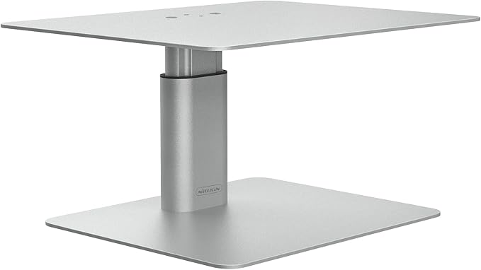 Nillkin Monitor Stand for Desk, Adjustable Height Computer Monitor Stand | Ergonomic Aluminum Computer Stand for Desktop | iMac, Studio Display XDR, Dell, HP, Lenovo, Other Screen Display | Silver