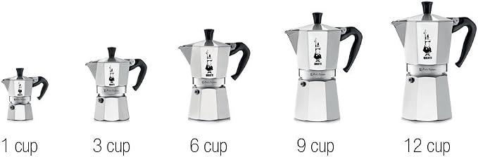 Bialetti - Moka Express: Iconic Stovetop Espresso Maker, Makes Real Italian Coffee, Moka Pot 3 Cups (4.3 Oz - 130 Ml), Aluminium, Silver