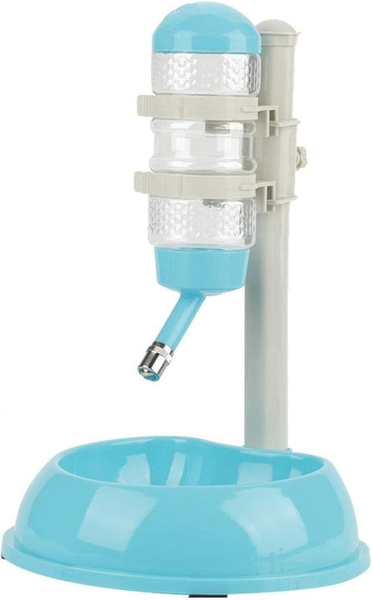 Adjustable Pets Dog Bowl Feeder Water Dispenser Drinking Bottle Food Container Bowl Bottle Standing Dispenser Dogs Green(Blue)