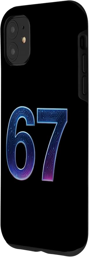 67 Meme Ai Quantum Number 67th Six Seven Tech Digital Future Case for iPhone 11