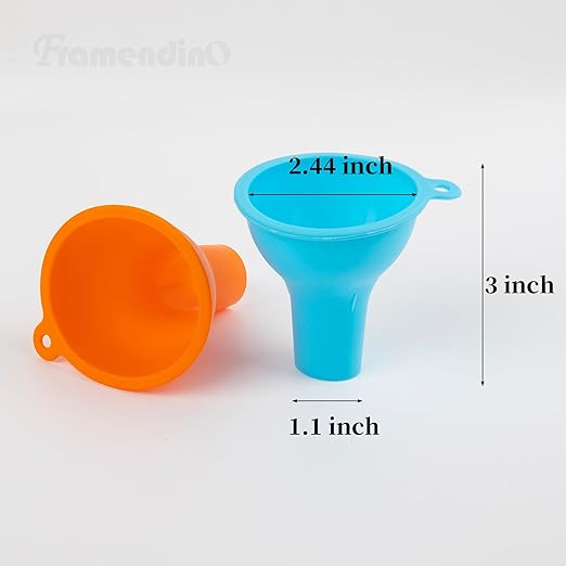 Framendino, 4 Pack Silicone Funnels Wide Mouth Funnel Kitchen Set Canning for Home Restaurant Bottles Jars