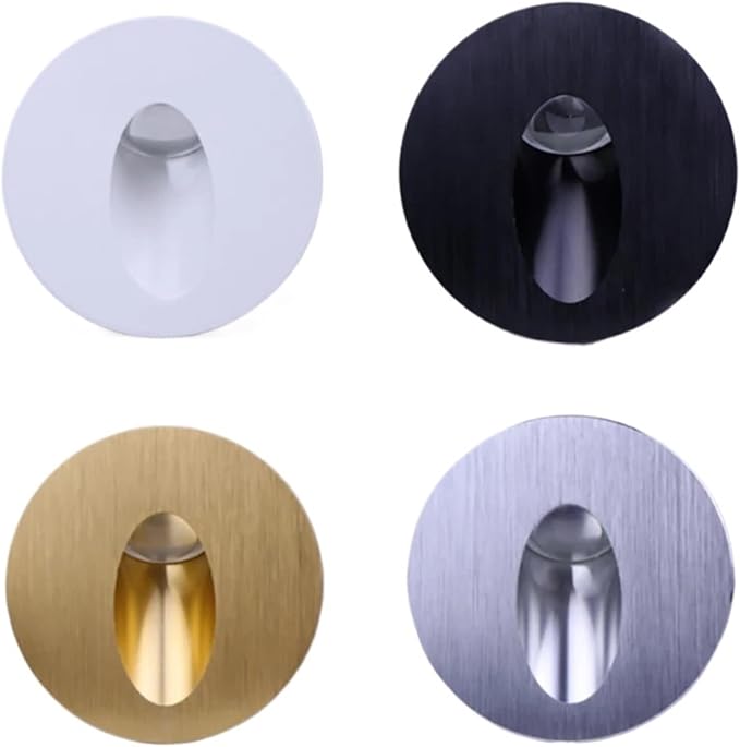 Wall Sconce Lamps Embedded with Mounting Box Round Nightlight for Stair Step Corridor Balcony Luminaire AC85-265V/DC12V(Cool(5500-7000K),3W AC85-265V)