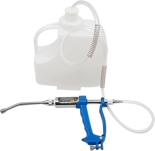 30 ML Adjustable Veterinary Metal Feeding Gun, Continuous Drench Gun Continuous Dosing Device Veterinary Medicine Dispenser Husbandry Autonomous Feeding Tool, for Pig Cow, Sheep, Horse