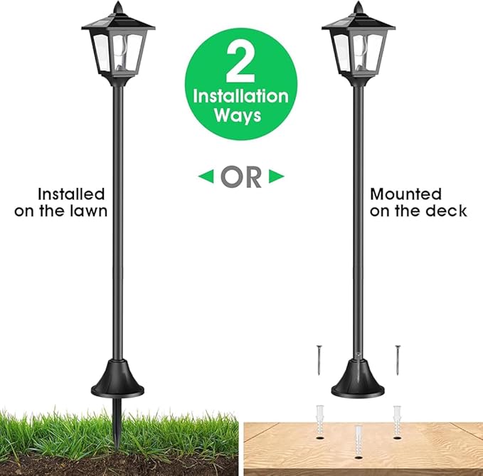 Solar Lamp Post Lights Outdoor 2-Pack, 40'' Waterproof Solar Post Lights with Dusk to Dawn Sensor, Vintage Solar LED Pole Lights for Garden Yard Pathway Driveway Patio