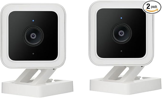 Cam v3 Security Camera for Pets, 1080p Color Night Vision Motion & Sound Detection Indoor/Outdoor Home Security Camera, Compatible with Alexa & Google, 2-Pack