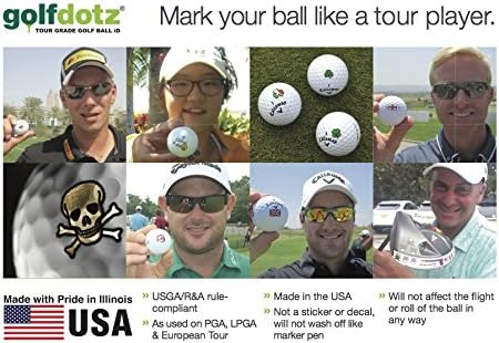 Golfdotz - USGA Rule Conforming Golf Ball Markers, Golf Ball Stickers for Marking Balls, No More Smearing from Stamps, Gifts for Golfers, Dads, and Retirees, (Emoji Collection; 24-32 Count)