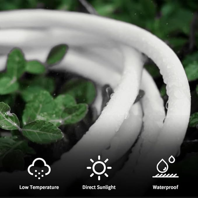YOJOE Indoor Outdoor Extension Cord, 3 Prong 15A Weatherproof Power Cord, 12 Gauge Heavy Duty 8 ft White Extension Cord for Garage, Garden and Home, 12/3 SJTW UL Listed