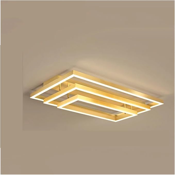 Nordic Home Decoration Salon Bedroom Decor Smart Led Lamp Lights for Room Dimmable Ceiling Light Indoor Lighting Minimalist Design(RC Remote dimming,Gold 3layers)