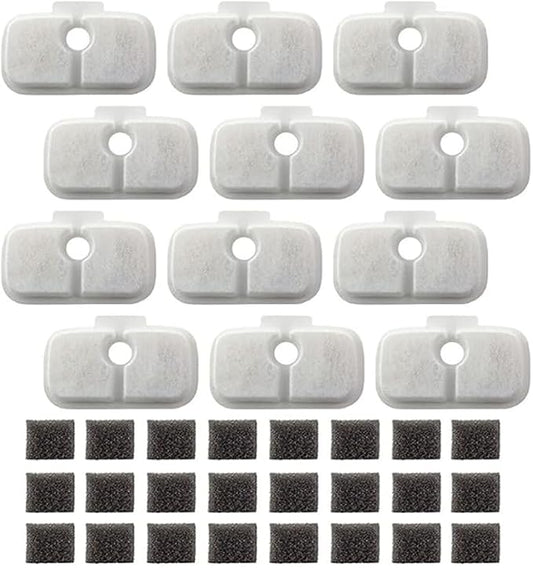 Cat Water Fountain Filter 12 Pack Filters+24 Spongges,Pet Fountain Filters Replacement, Cat Fountain Filter Replacement Kit for Petlibro (White, 12 pack)