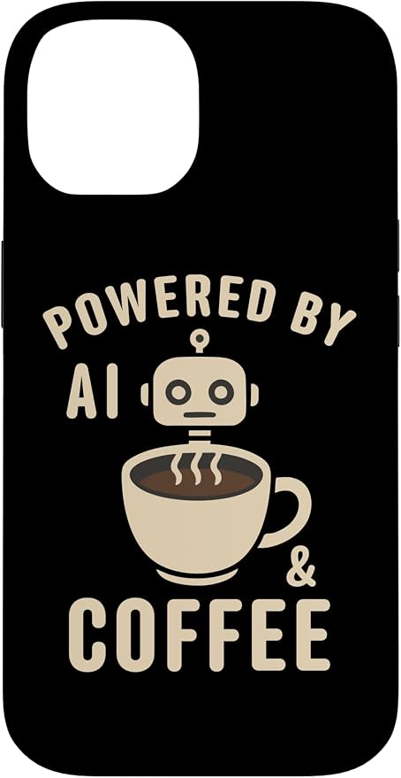 Powered by AI and Coffee Robot Case for iPhone 14