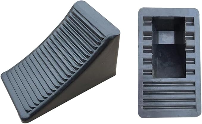 Fasmov 4 Pack Solid Rubber Heavy Duty Wheel Chock, Premium Chock for Car, Travel Trailers, RV, Truck, and ATV