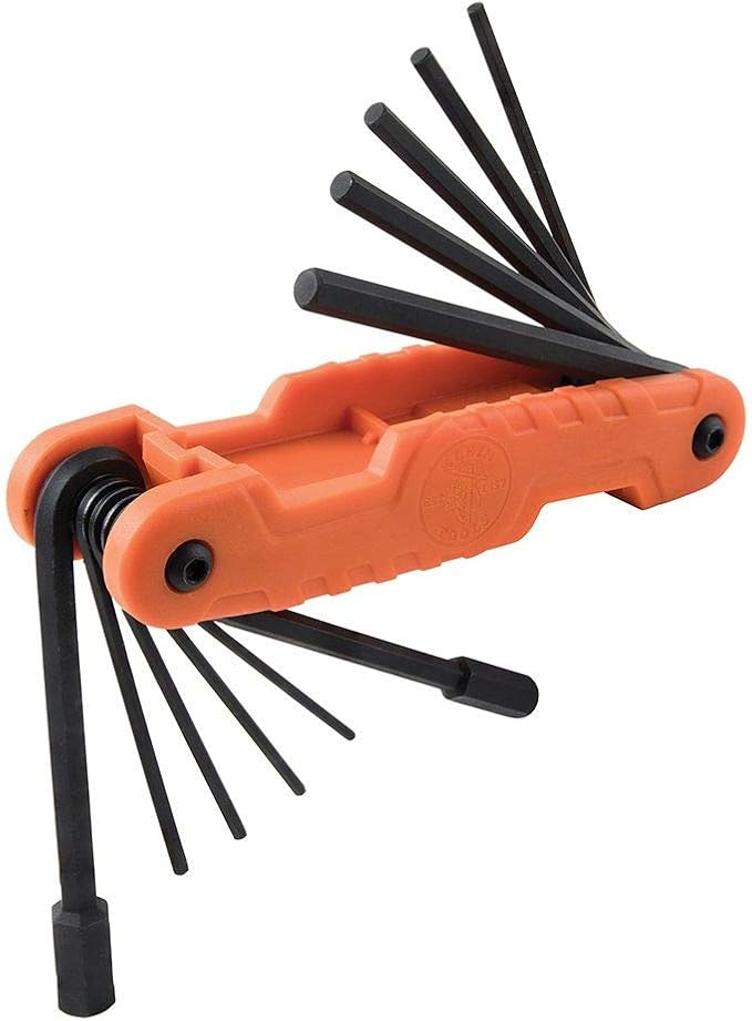 Klein Tools 46037 Cable Splicer's Kit & 70550 Hex Wrench Key Set, 11 SAE Sizes, Heavy Duty Folding Allen Wrench Tool with Extra Long Hex Keys