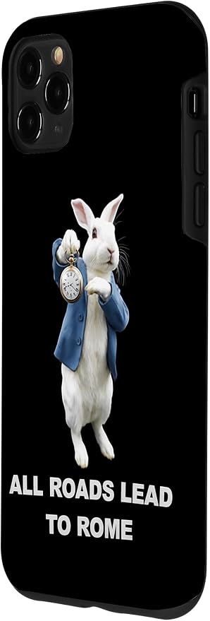 Funny AI Rabbit Meme Tshirt - All Roads Lead to Rome Humor Case for iPhone 11 Pro Max