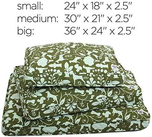 Molly Mutt Sheepy Wool Crate Mat - 100% Cotton Canvas Cover with Temperature-Regulating 100% Natural Wool-Filled Insert Dog Bed-Soft & Supportive Wool-Filled Bed - (30"x21"x2.5", Amarillo by Morning)