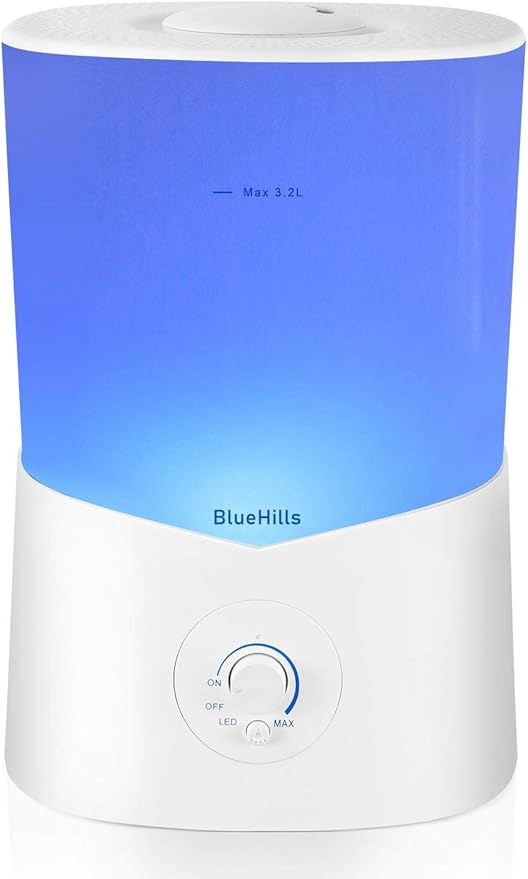 BlueHills Premium Large 3000 ML and 2000 ML XL Essential Oil Diffusers Humidifiers Combo Set of 2 for Large Room Home with Décor LED Lights Great Gift – Value Pack of White.