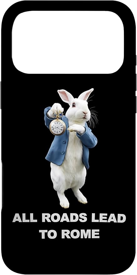 Funny AI Rabbit Meme Tshirt - All Roads Lead to Rome Humor Case for iPhone 17 Pro Max