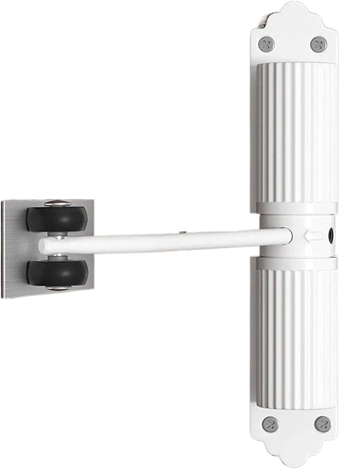 Automatic Adjustable Closer Surface Mounted Heavy Duty Safety Spring for Interior Exterior Door 1 Set(20-60KG White)