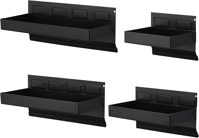 Mayouko 4-Shelf Magnetic Tool Parts Tray Set, Magnetic Storage for Toolbox, Van, Workshop, Garage, Tool Chest, 6",8",10",12" Magnetic Tray