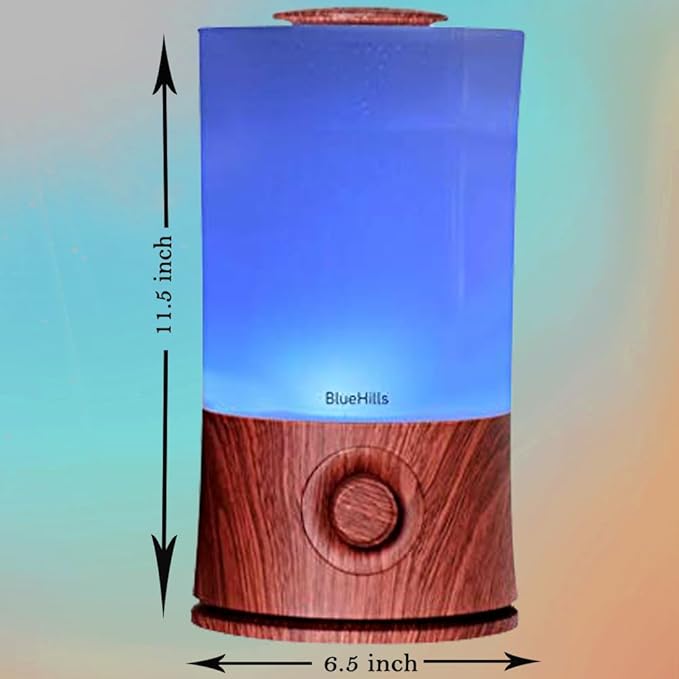 BlueHills Premium Set of Two Large 1000 ML and 2000 ML XL Essential Oil Diffusers Humidifier Combo for Large Room Home with Décor LED Lights Great Gift – Value Pack of Dark Wood Grain