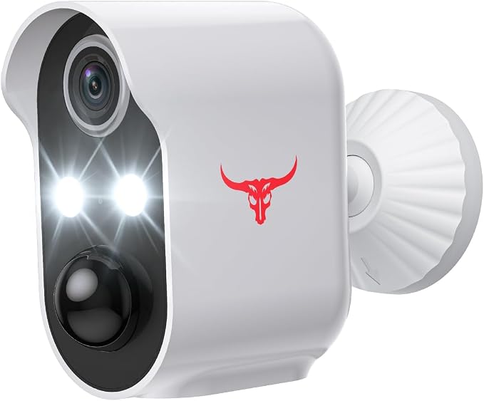 1080P Wireless Security Camera Outdoor, Battery Powered, AI Human Detection, Color Night Vision, 2-Way Audio, IP65 Waterproof, 2.4G Wi-Fi, Cloud Storage (1 Spotlight)