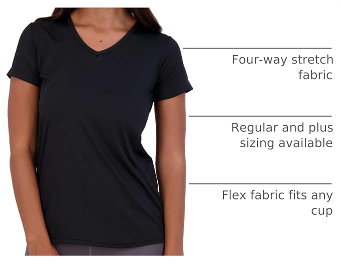 5 Pack Women's Dry Fit V Neck Workout Tops T Shirts Athletic Gym Yoga Tees | Available In Plus Size, Cooling Moisture-Wicking, Short Sleeve, Quick-Dry, Fitness, Stretch, Exercise, Running, Hiking