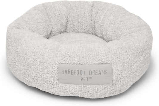 Barefoot Dreams CozyChic Round Pet Bed, Dog Accessories, Pearl/Silver-Small