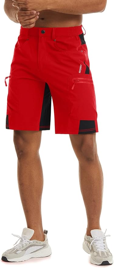 TACVASEN Men's Hiking Cargo Shorts 10" with Zipper Pockets Quick Dry Casual Stretch Golf Work Short Outdoor Summer