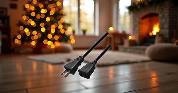 Toptekits (5ft/1.5m) USA Outlet Saver Power Extension Cord Cable 125V 15A 2-Prong 2 Outlets for NEMA 5-15P to NEMA 5-15R