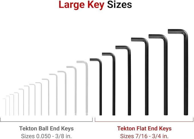 TEKTON Flat End Hex L-Key Set, 15-Piece (7/16-3/4 in., 11-19 mm) | KLX90301