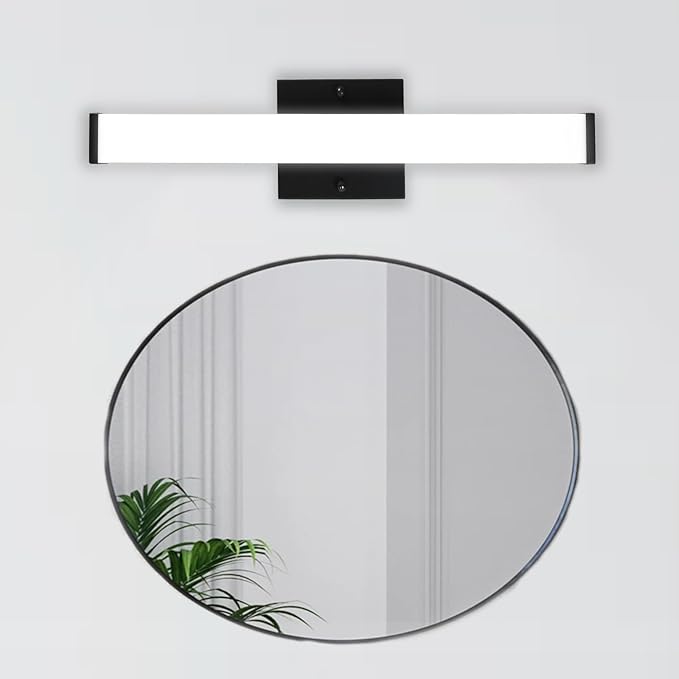 24 Inch LED Bathroom Vanity Light, 15W 3CCT Bathroom Light Fixtures Over Mirror, IP44 Waterproof Dimmable Black Bath Vanity Lights Bar, ETL Listed