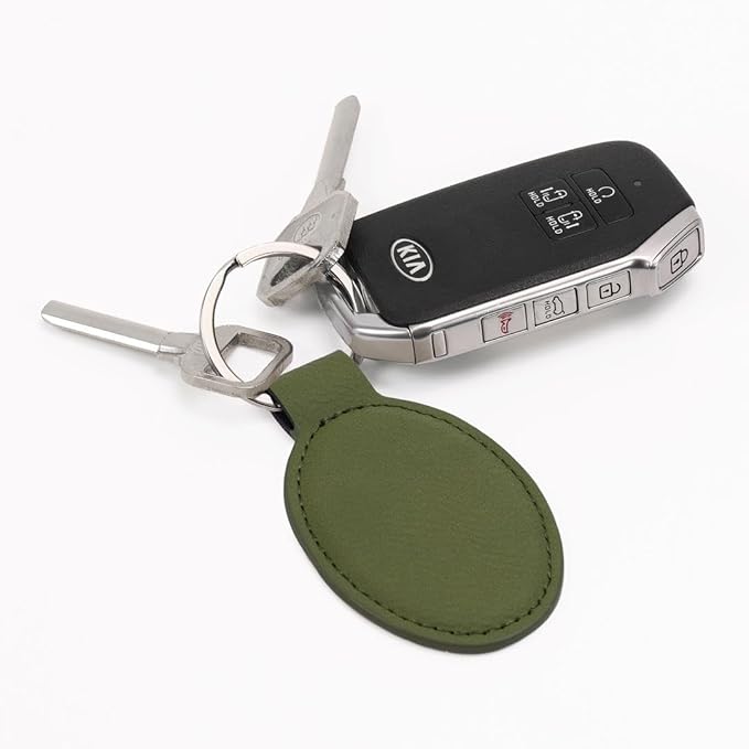 LaserGram Oval Keychain, Palm Trees, Personalized Engraving Included (Camo Green)
