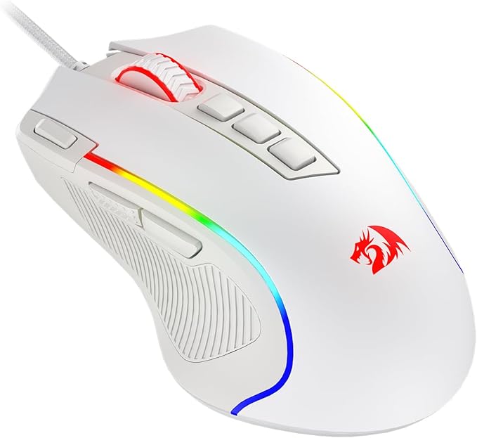 Redragon M612 Wired RGB Optical Gaming Mouse 8000 DPI Remapping Keys | Cable-Free 0 Delay, Redefine Keybinding Macro, Vibing Backlight, Ergonomic Grip Body Comfort