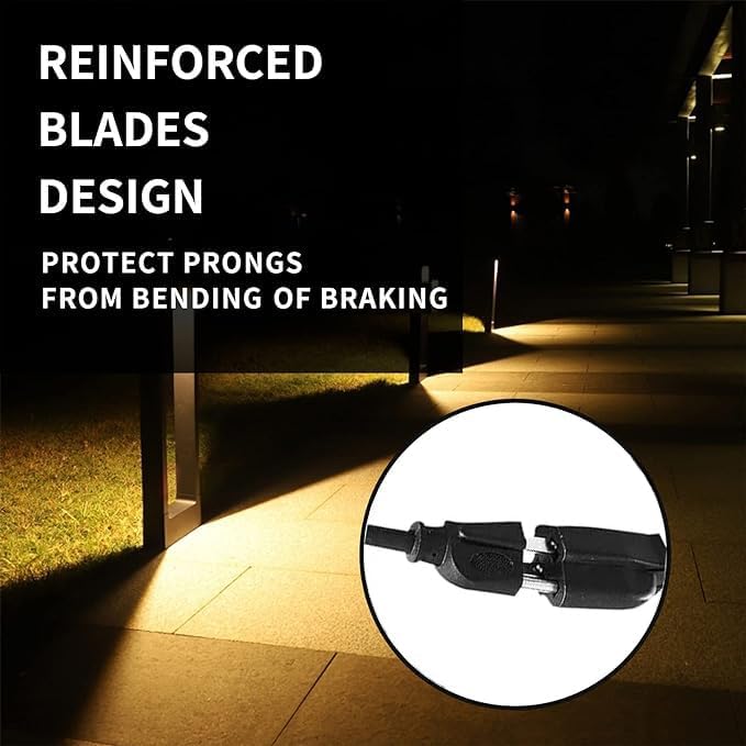 Indoor Outdoor Extension Cord Weatherproof, UL Certified, 10 Gauge 8FT Black 3 Prong Heavy Duty, 10/3 SJTW 15A Power Cord for Outdoor Lights, Appliances, Lawn