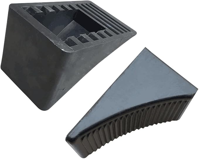 Fasmov 4 Pack Solid Rubber Heavy Duty Wheel Chock, Premium Chock for Car, Travel Trailers, RV, Truck, and ATV