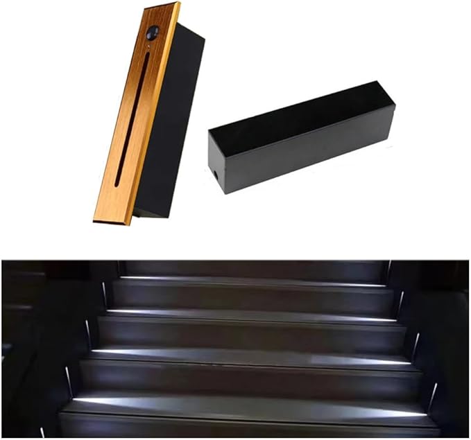 Recessed LED Step Lights Stair Light Indoor, 90-265V 3W Not Waterproof for Stairs/Decks/Steps/Door Side/Hallway/Doorway/Paths Lighting 1PCS-6000K Brushed Gold