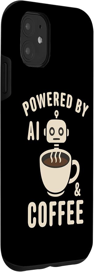 Powered by AI and Coffee Robot Case for iPhone 11