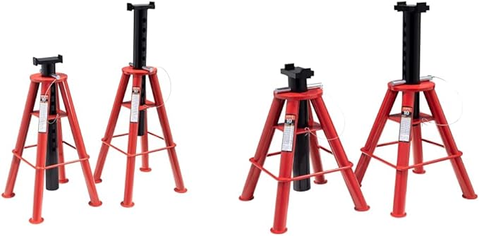 Sunex 10-Ton High and Medium Height Pin Type Jack Stands Bundle (Pair)
