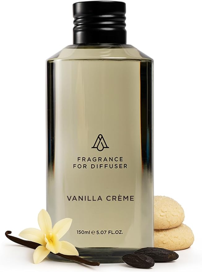 AromaPlan Fragrance Oil Vanilla Crème 5 Fl Oz (148ml) Winter Collection | Luxury Hotel Scent Diffuser Oil | Hotel, Home & Spa | Non-Toxic, Made in USA - Bigger Bottle, Bolder Aroma & Longer Lasting
