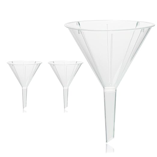 Utile 2pcs Plastic Analytical Funnel Set, PP Material, Top Diameter 153mm, Small Funnel for Lab Bottles, Recreational Activities, 4512.0019.2