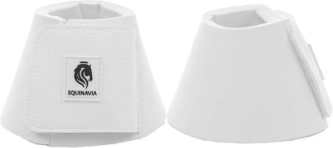 Equinavia Toki Bell Boots for Horses | Neoprene Overreach Boots - White - M