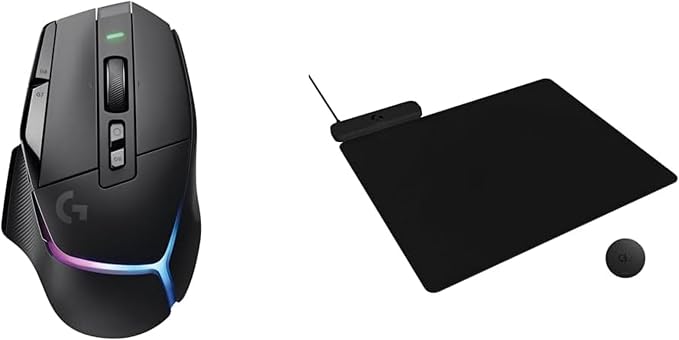Logitech G502 X Plus Lightspeed Wireless Gaming Mouse + Powerplay 2 Wireless Charging Mouse Pad Bundle - Black