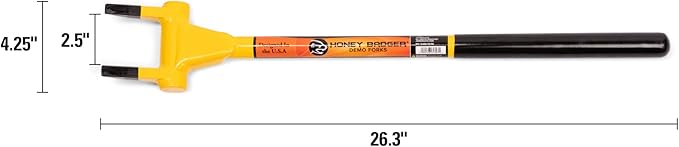 Honey Badger Demolition Fork, 26-inch 2-tine Wrecking Pry Bar, Multipurpose Tool for Flooring, Siding, Trim, Drywall, Roofing, and Decking