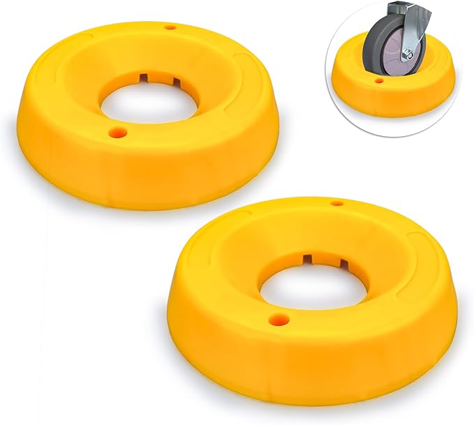 HOXWELL 2 Pcs Wheel Dock for Trailer Tongue Jack, Heavy Duty Wheel Dock for Cargo Camper RV Boat Roller Stopper, Caster Chock Easy to Store and Transport (2 Pack)