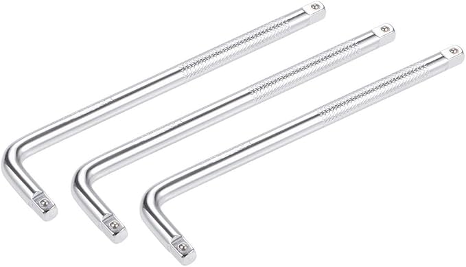 uxcell 3 Pcs 1/4" Drive Socket Breaker L Shape Extension Bar Wrench, CR-V