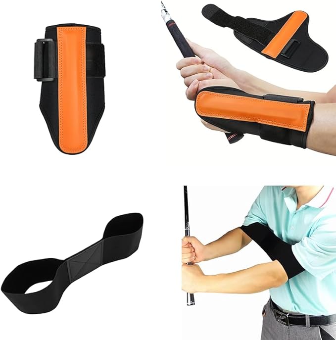 Golf Swing Training Kit with Wrist Stabilizer & Arm Support Band - Improve Posture, Accuracy & Power for Men Women Golfers